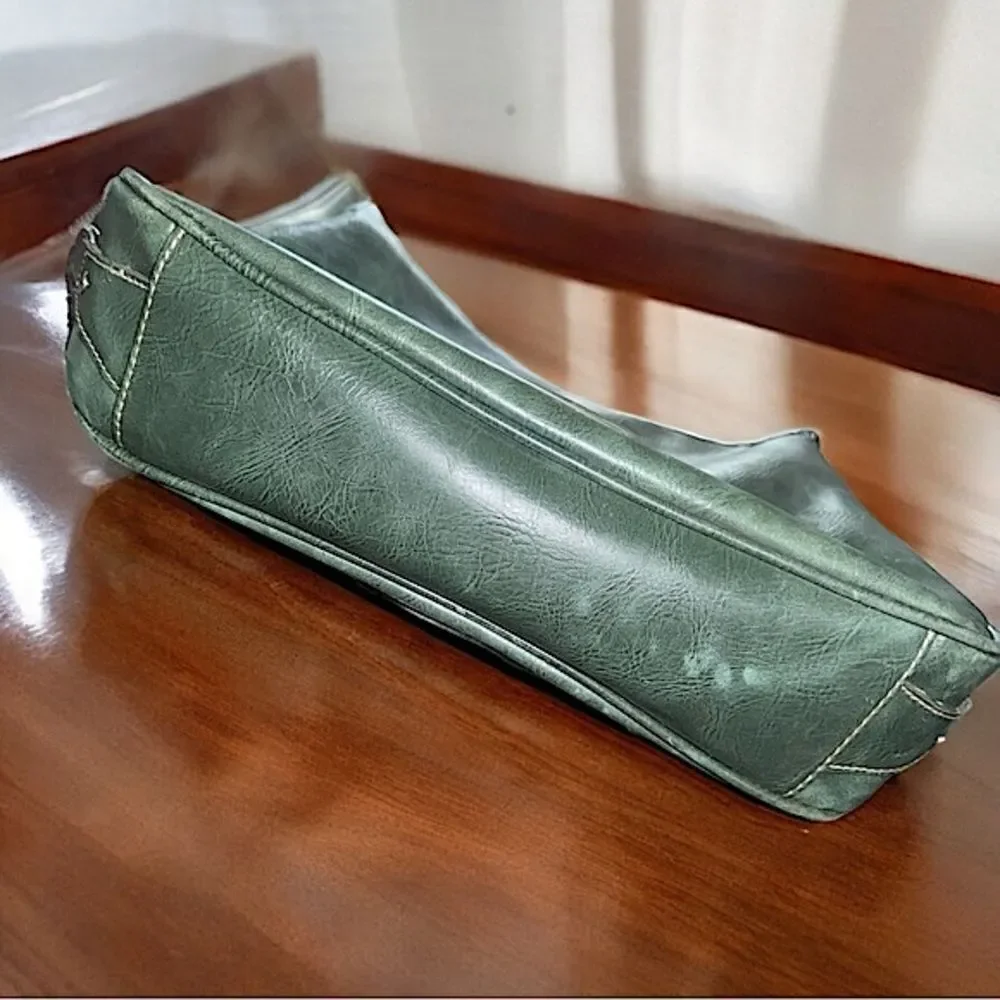 Nine & Co. Bags l Olive Green Purse, Satchel l Medium l Chain Accent l VGUC